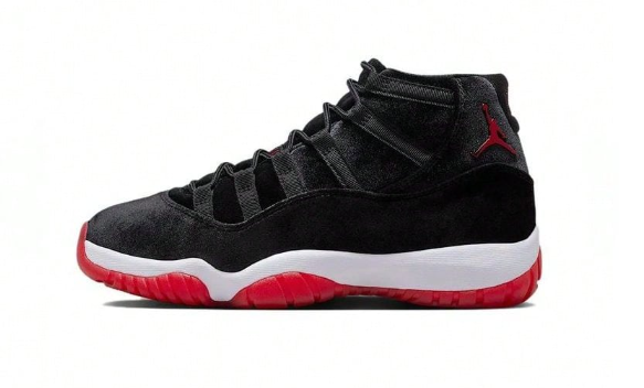 Air Jordan 11 Retro 'Bred Velvet' Black Gym-Red White Sneakers Women DB5457-061