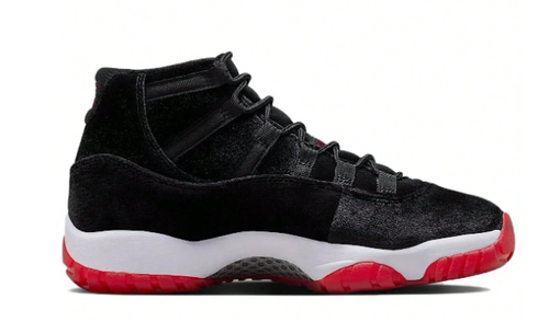 Air Jordan 11 Retro 'Bred Velvet' Black Gym-Red White Sneakers Women DB5457-061